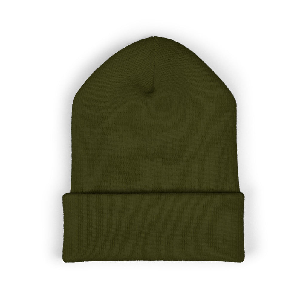 Embroidered Monogram Cuffed Beanie — Classic Knit Winter Hat