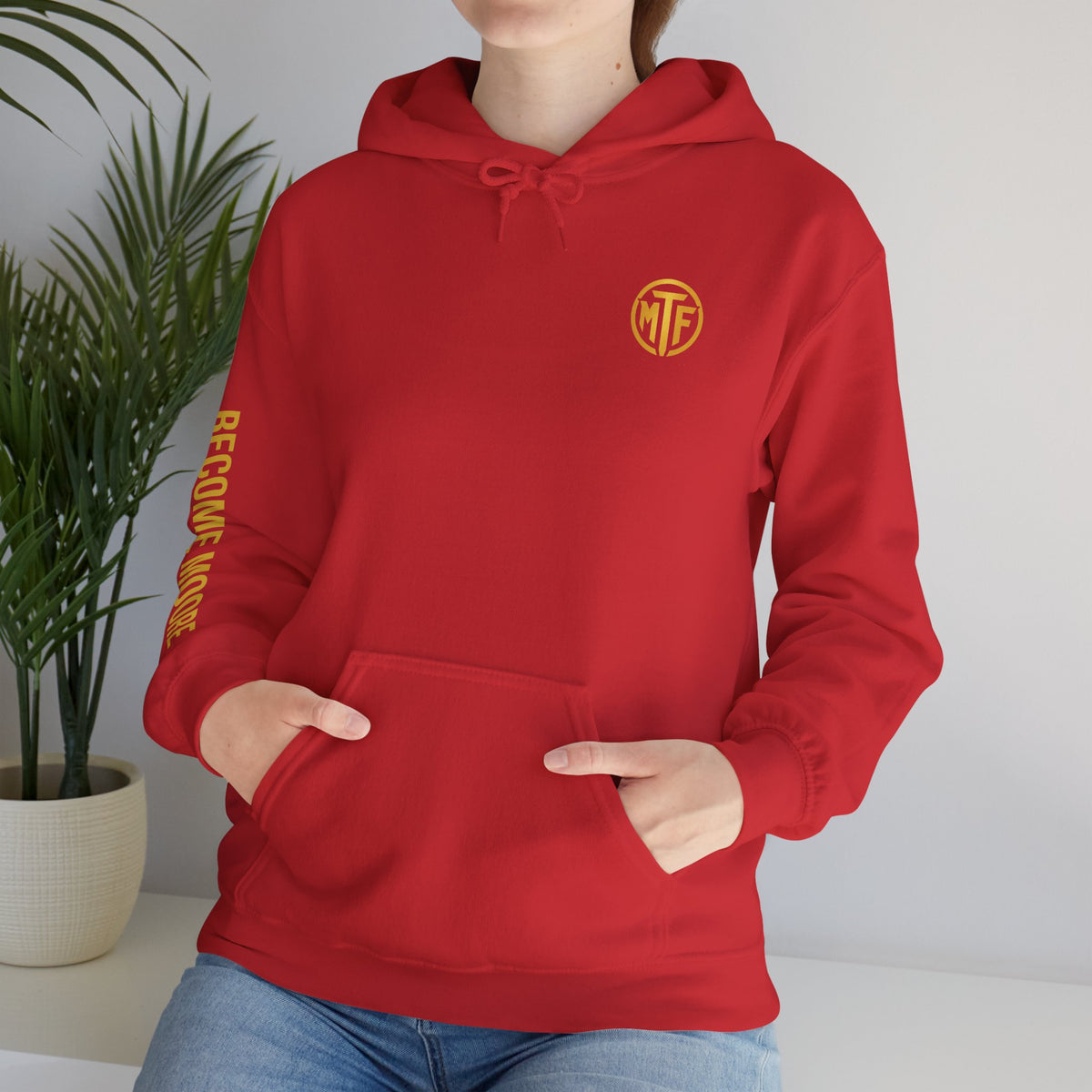 Signature Moore Than Fitness Logo Hoodie — "Become Moore" Sleeve Pullover