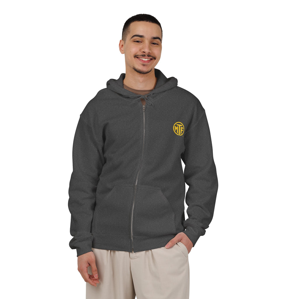Become Moore Zip Hoodie — "Become Moore" Fitness Full-Zip Hooded Sweatshirt