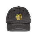 Vintage Embroidered Cap — Distressed Monogram Dad Hat
