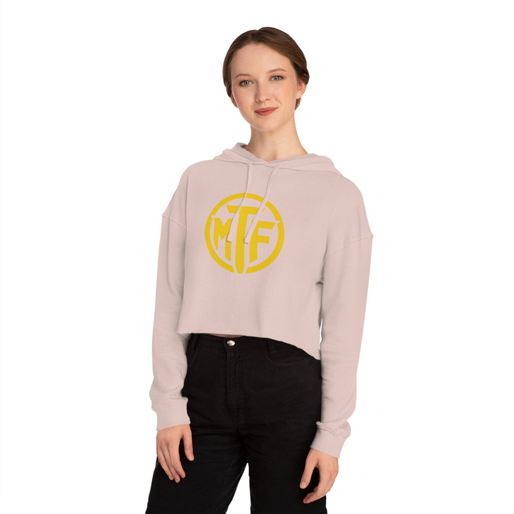 Moore Fitness Cropped Hoodie — "Protect Your Peace, Pursue Your Progress" Women's Athletic Hoodie