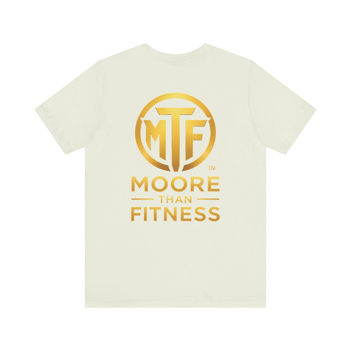 Moore Than Fitness Tee – Gold Logo Short Sleeve Shirt