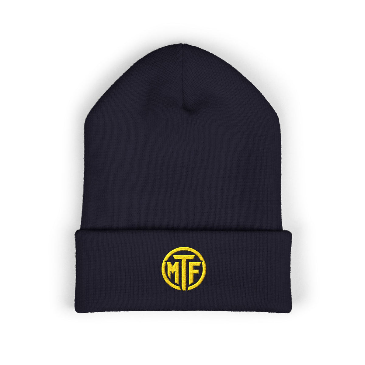 Embroidered Monogram Cuffed Beanie — Classic Knit Winter Hat