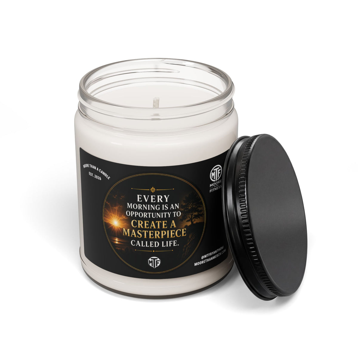 Inspirational Soy Candle 9oz — "Every Morning Is An Opportunity" Scented Jar