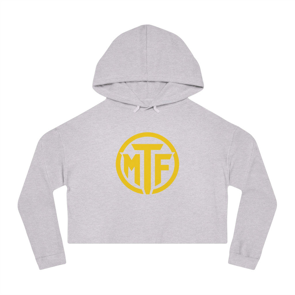 Moore Fitness Cropped Hoodie — "Protect Your Peace, Pursue Your Progress" Women's Athletic Hoodie