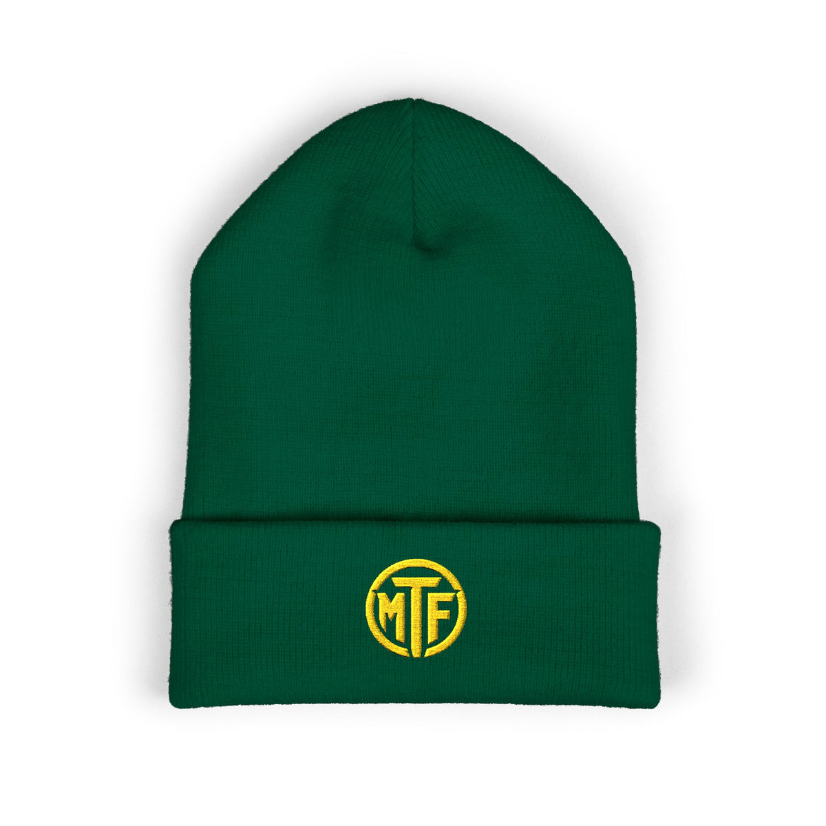 Embroidered Monogram Cuffed Beanie — Classic Knit Winter Hat