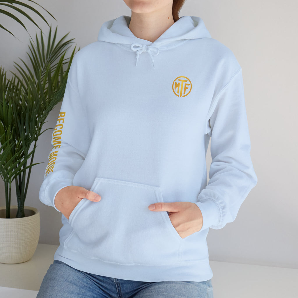 Signature Moore Than Fitness Logo Hoodie — "Become Moore" Sleeve Pullover
