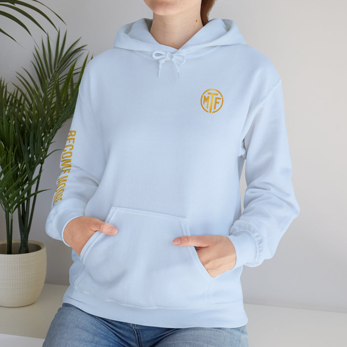 Signature Moore Than Fitness Logo Hoodie — "Become Moore" Sleeve Pullover
