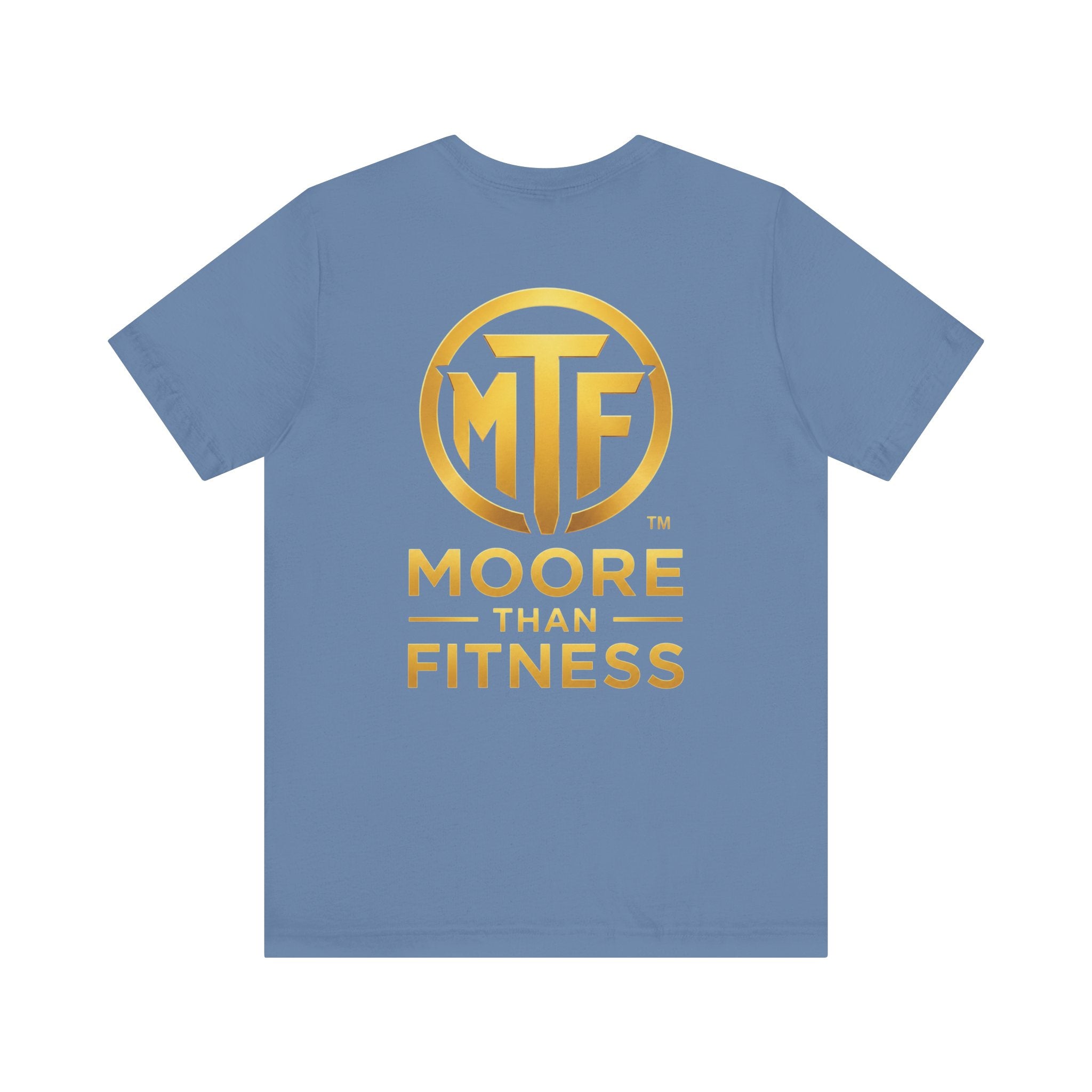 Moore Than Fitness Tee – Gold Logo Short Sleeve Shirt