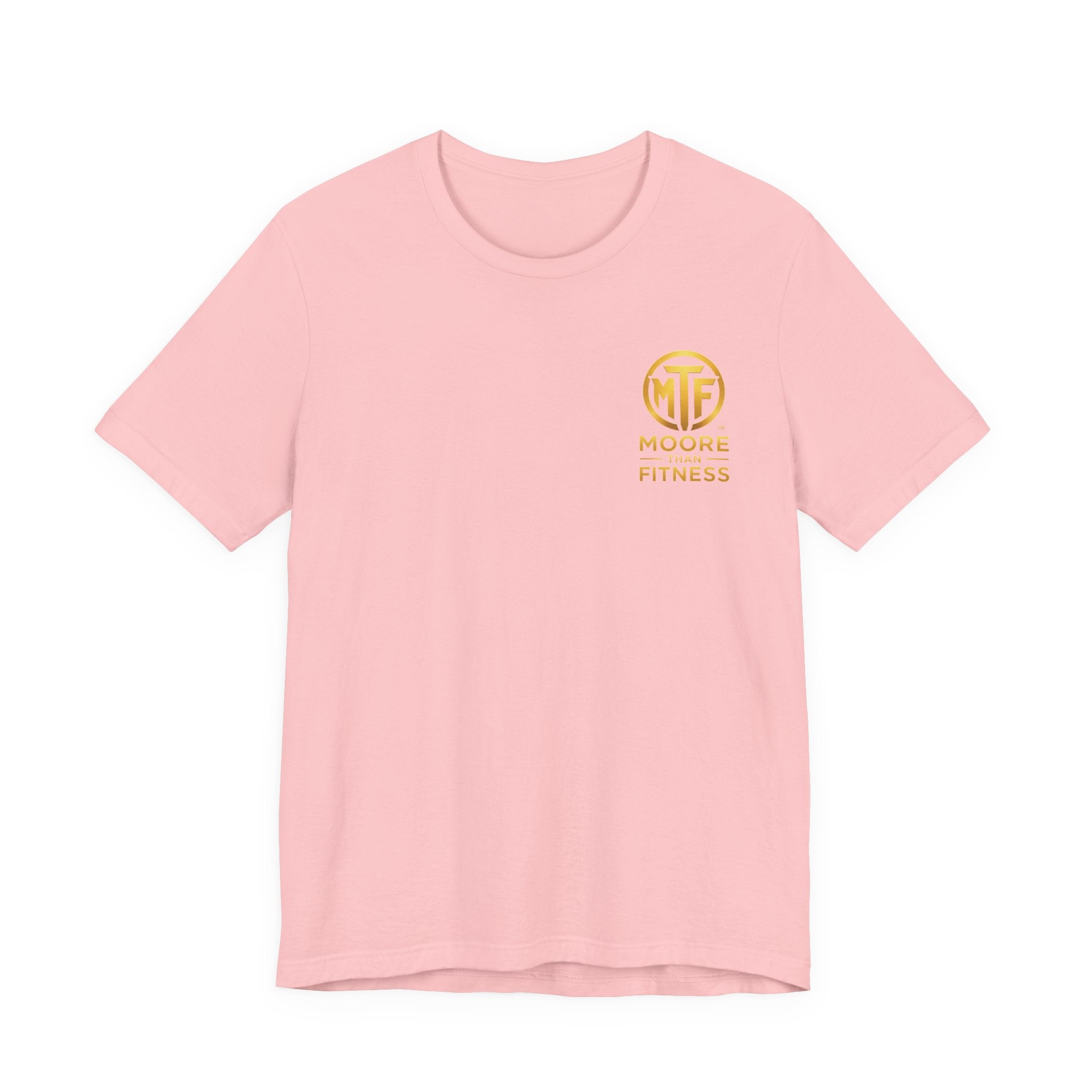 Moore Than Fitness Tee – Gold Logo Short Sleeve Shirt