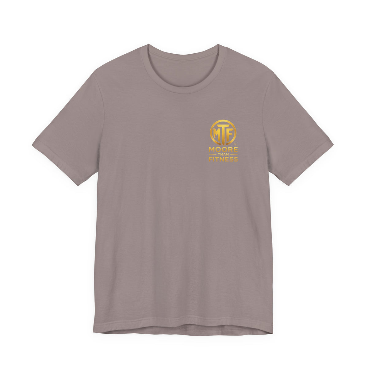 Moore Than Fitness Tee – Gold Logo Short Sleeve Shirt