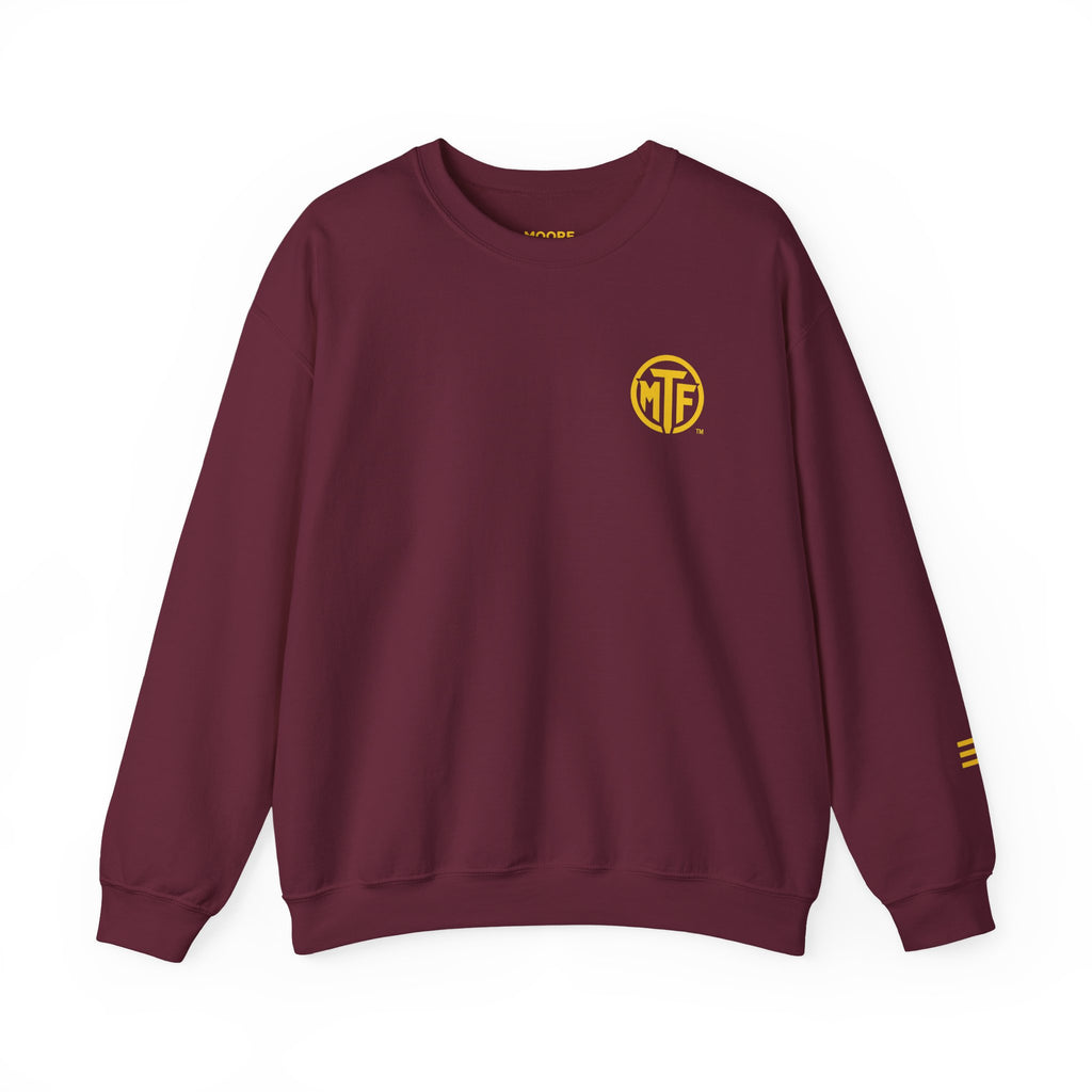 Crewneck Sweatshirt — "Unfinished by Design" Minimal Logo Pullover