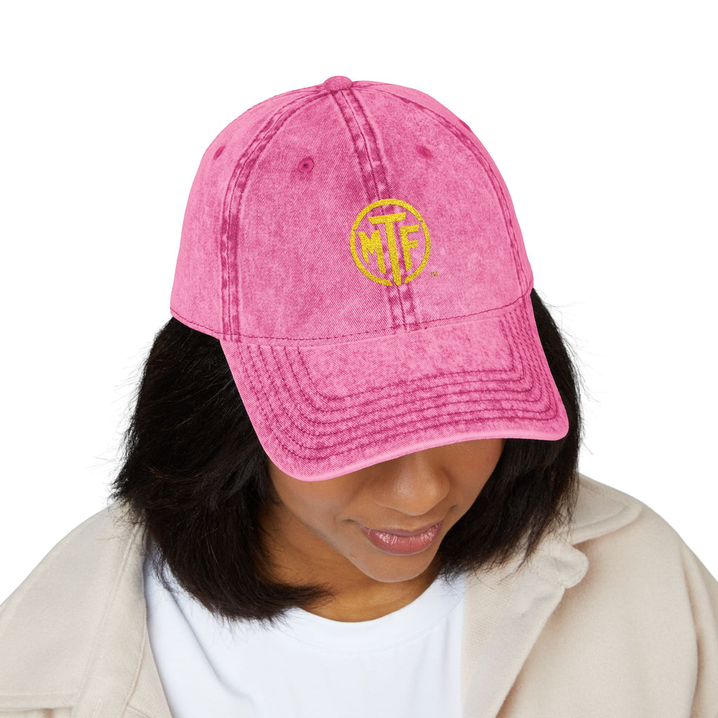 Vintage Embroidered Cap — Distressed Monogram Dad Hat