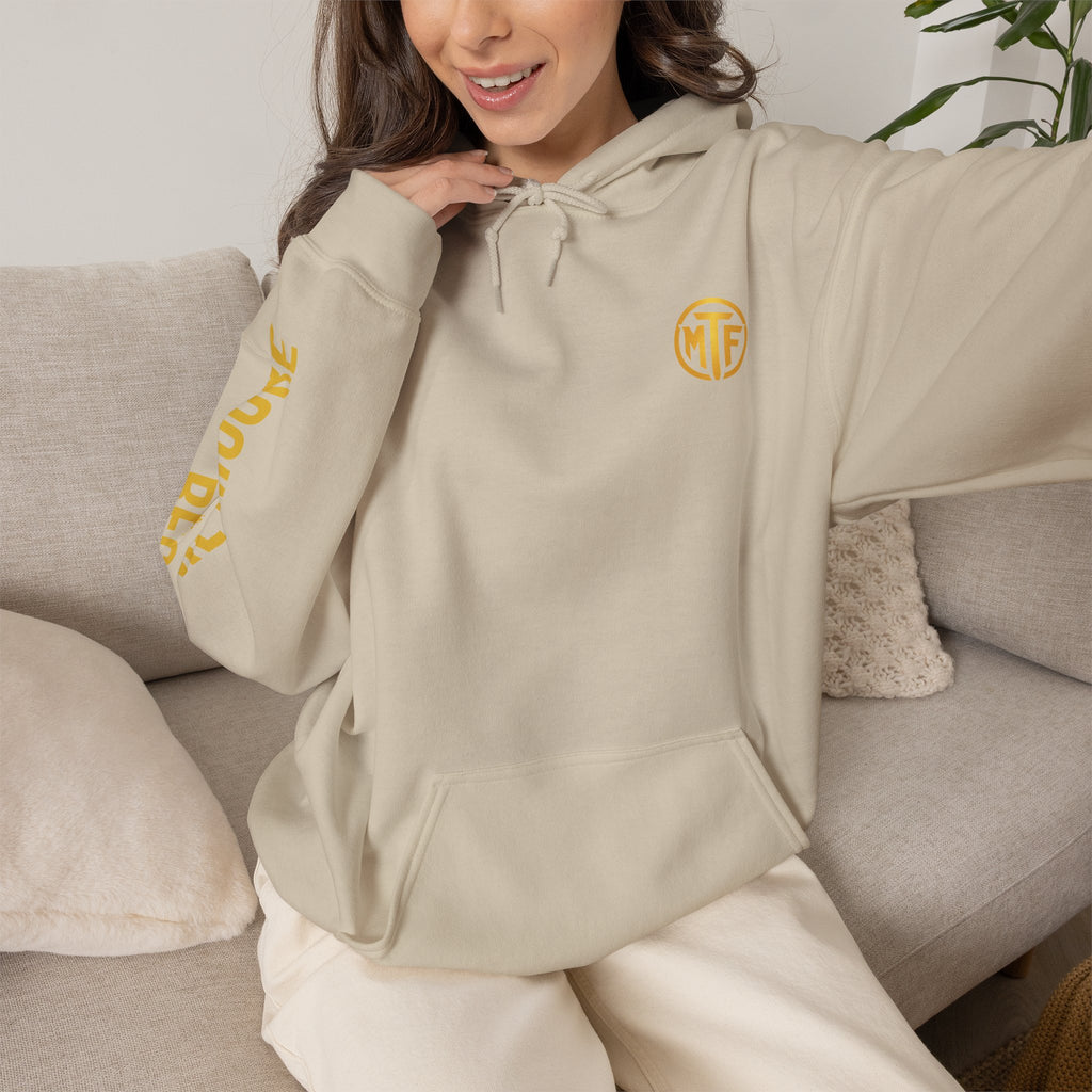 Signature Moore Than Fitness Logo Hoodie — "Become Moore" Sleeve Pullover