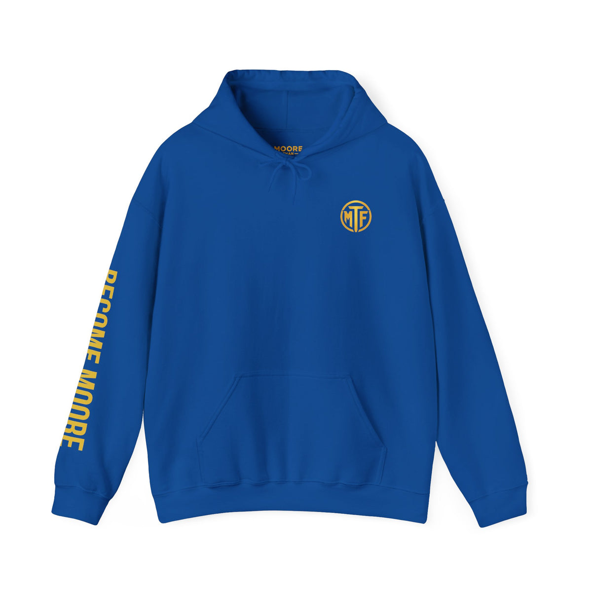 Signature Moore Than Fitness Logo Hoodie — "Become Moore" Sleeve Pullover