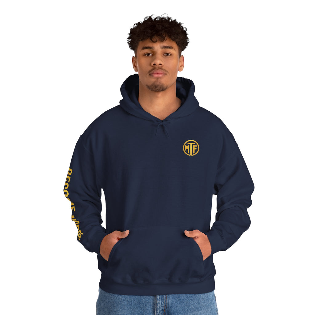 Signature Moore Than Fitness Logo Hoodie — "Become Moore" Sleeve Pullover