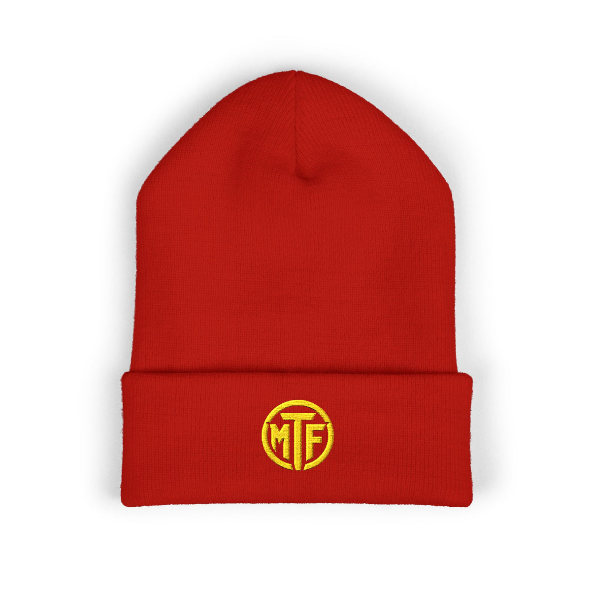 Embroidered Monogram Cuffed Beanie — Classic Knit Winter Hat