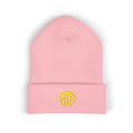 Embroidered Monogram Cuffed Beanie — Classic Knit Winter Hat