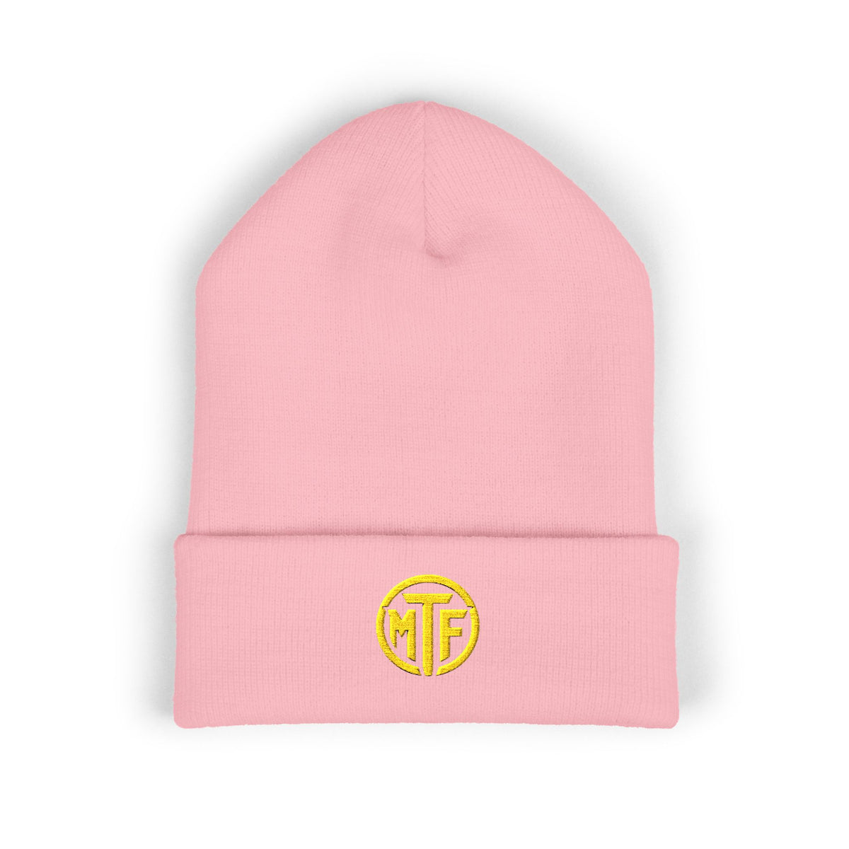 Embroidered Monogram Cuffed Beanie — Classic Knit Winter Hat