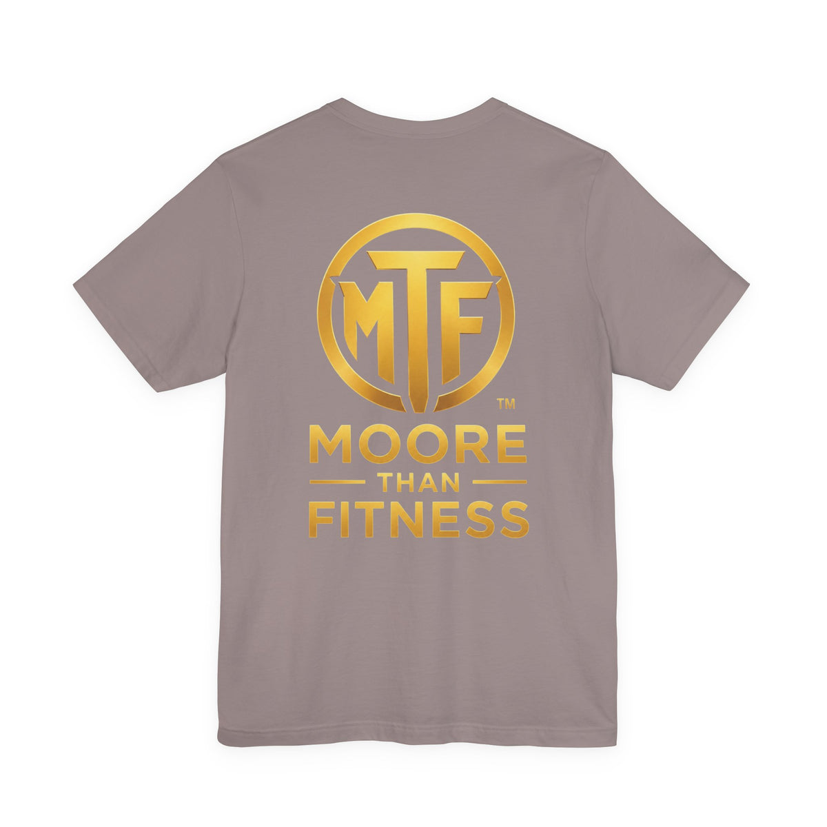 Moore Than Fitness Tee – Gold Logo Short Sleeve Shirt