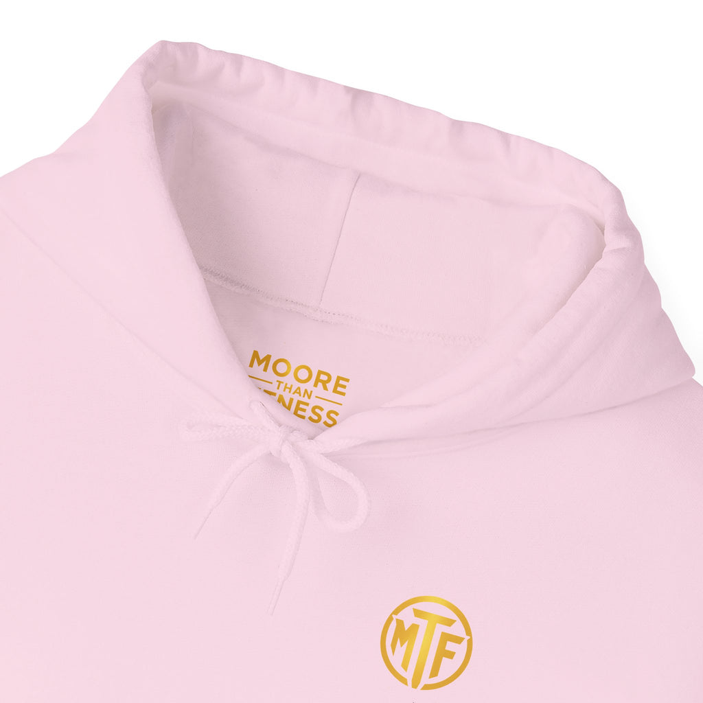 Signature Moore Than Fitness Logo Hoodie — "Become Moore" Sleeve Pullover