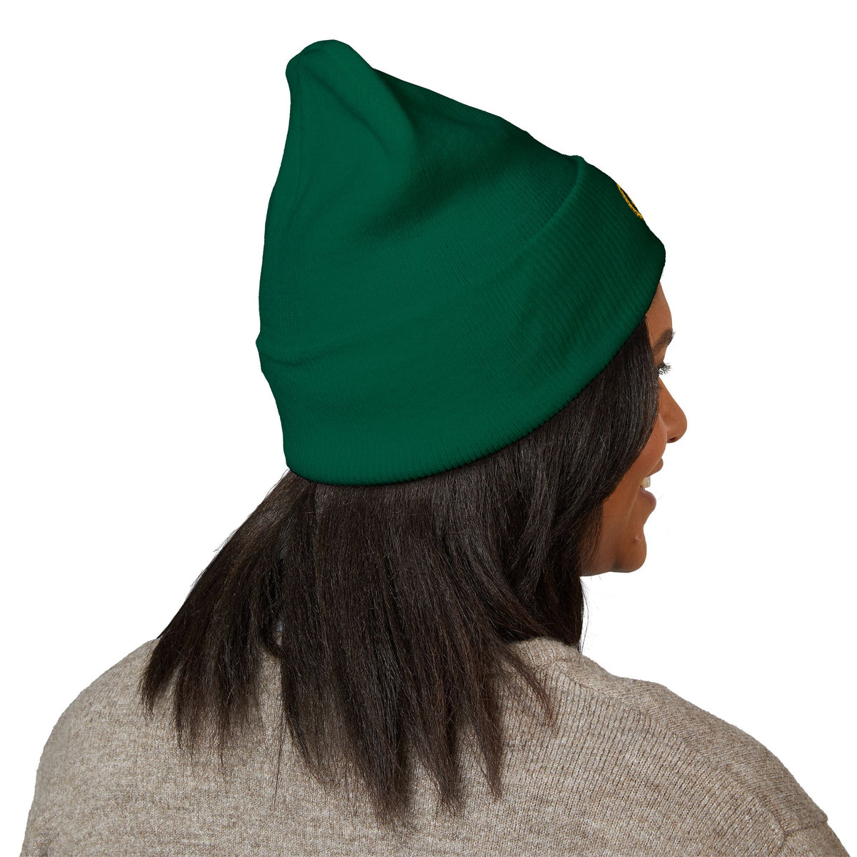 Embroidered Monogram Cuffed Beanie — Classic Knit Winter Hat