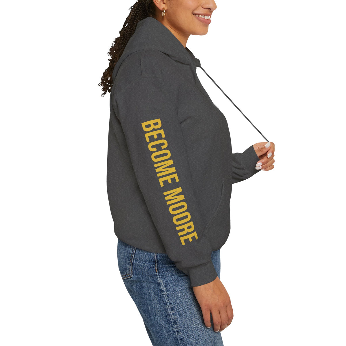 Signature Moore Than Fitness Logo Hoodie — "Become Moore" Sleeve Pullover