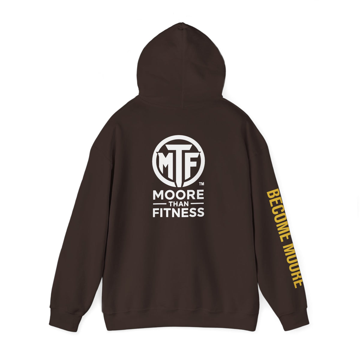 Signature Moore Than Fitness Logo Hoodie — "Become Moore" Sleeve Pullover