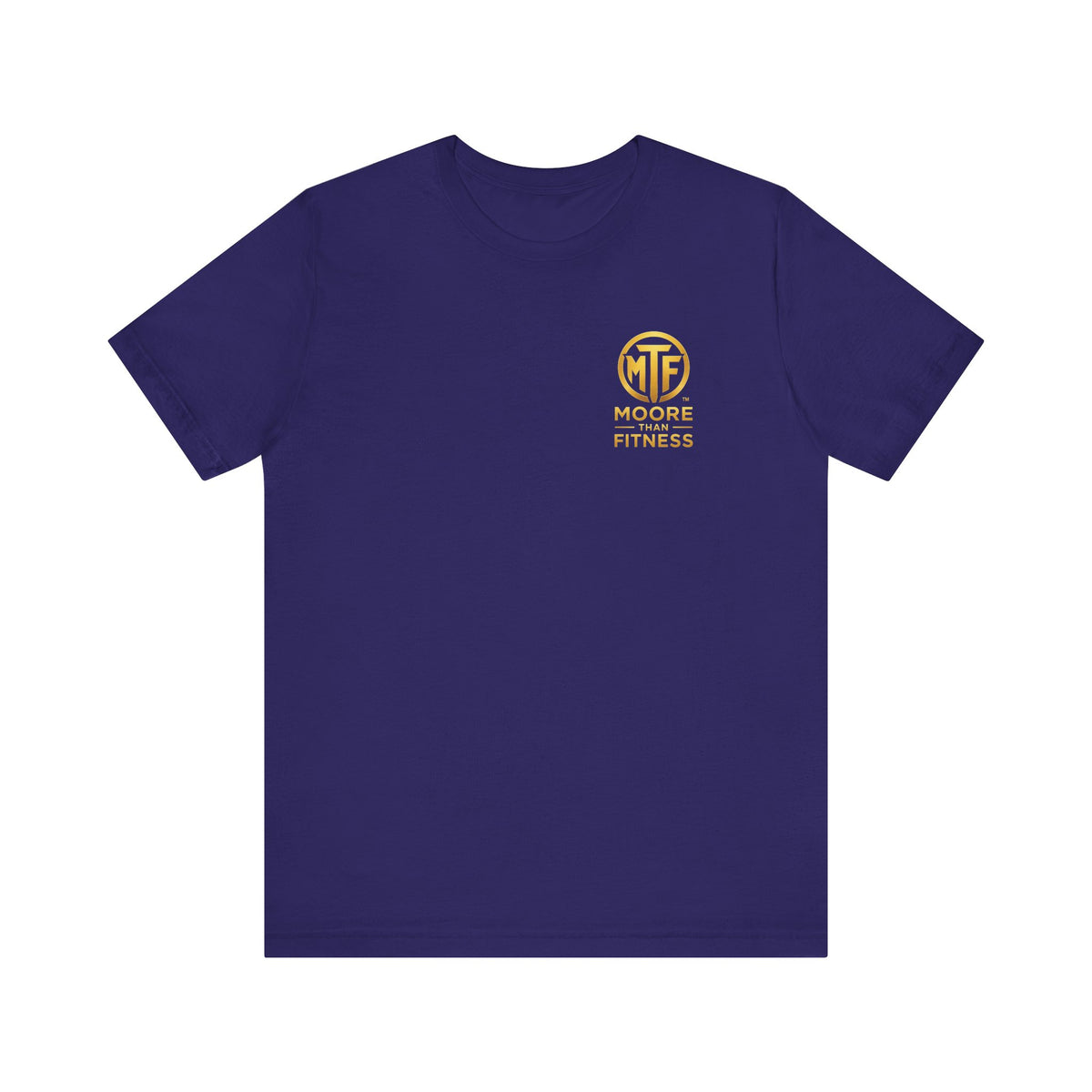 Moore Than Fitness Tee – Gold Logo Short Sleeve Shirt
