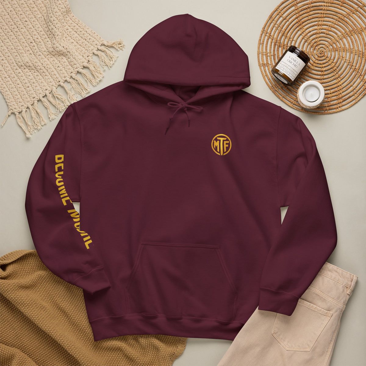 Signature Moore Than Fitness Logo Hoodie — "Become Moore" Sleeve Pullover