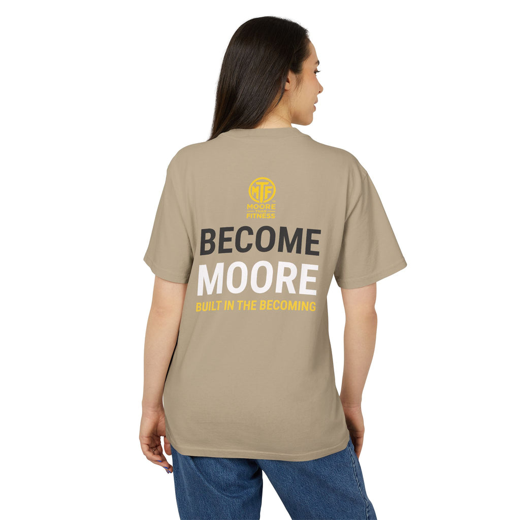 Become Moore Tee — 'Become Moore: Built in the Becoming' Motivational Crewneck