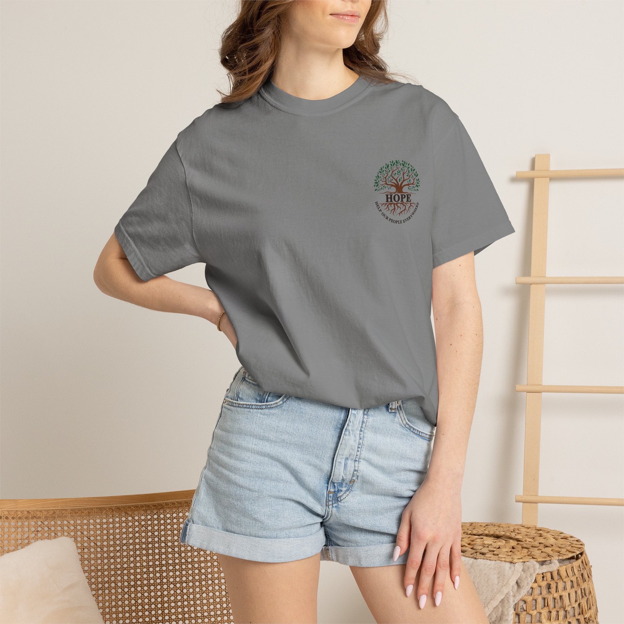 Hope Tree T-Shirt — "Help Our People Everywhere" Comfort Tee