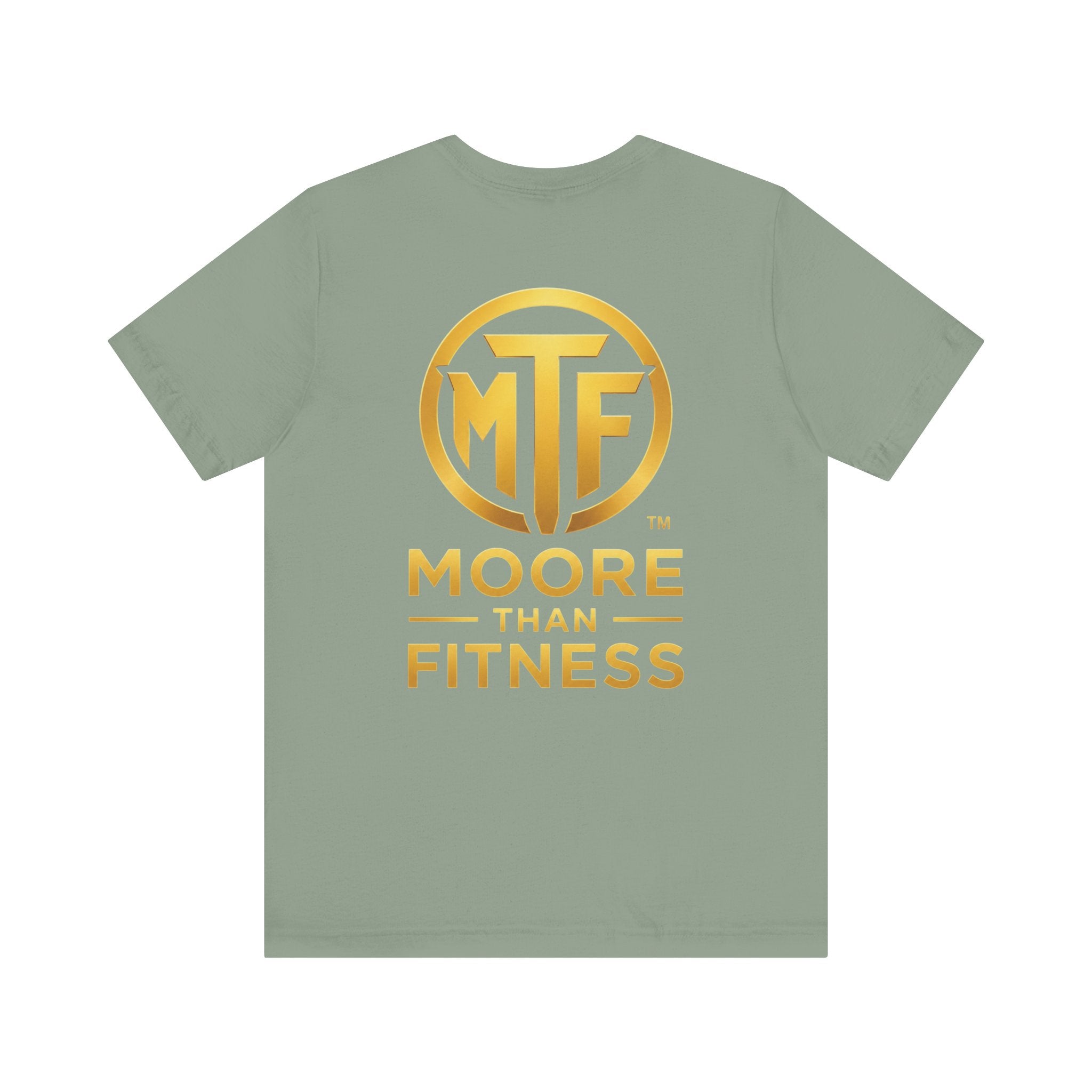 Moore Than Fitness Tee – Gold Logo Short Sleeve Shirt