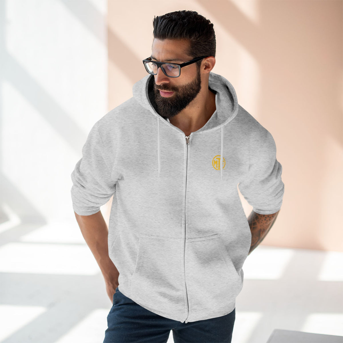Move With Purpose Zip Hoodie — Moore Than Fitness Logo Fitness Hoodie