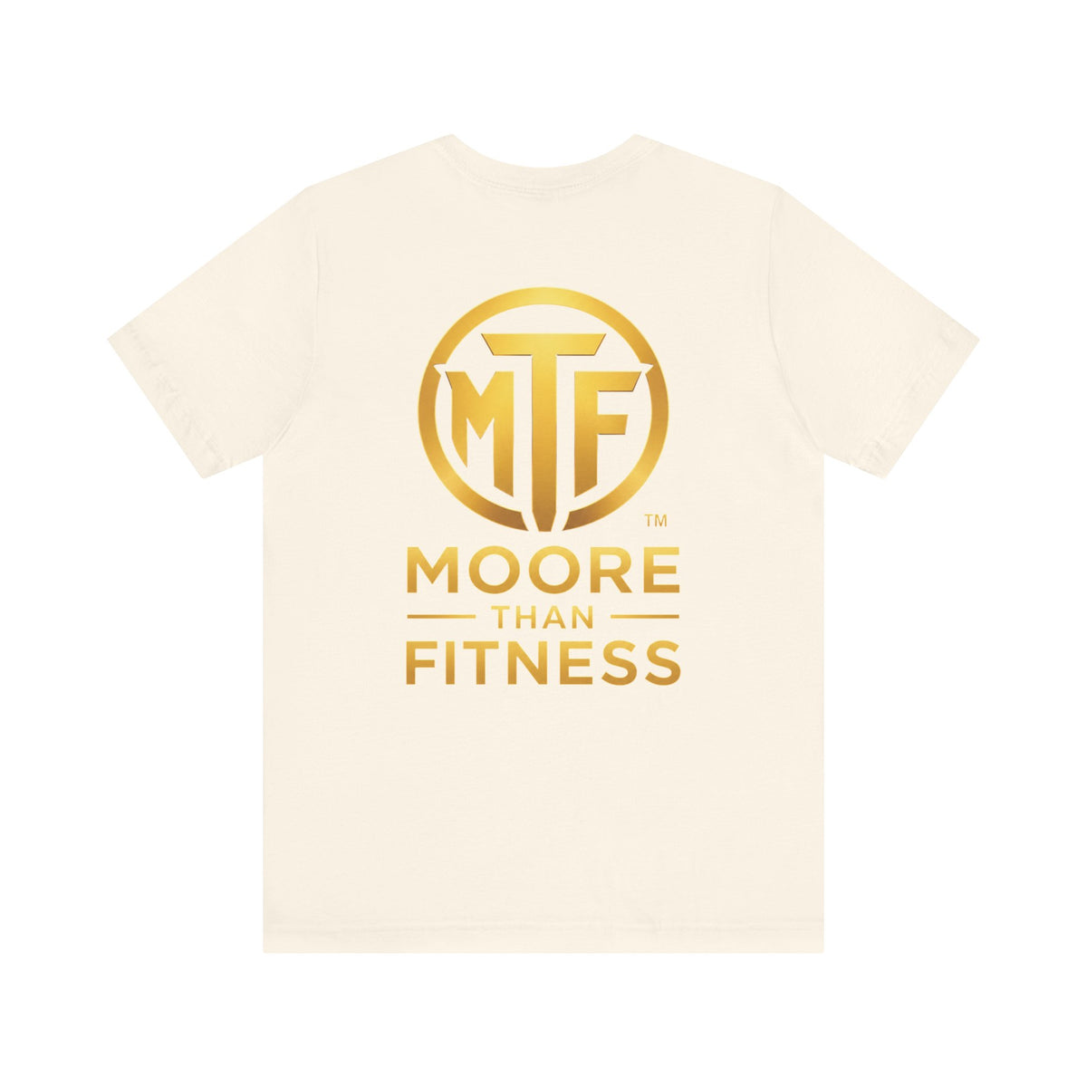Moore Than Fitness Tee – Gold Logo Short Sleeve Shirt