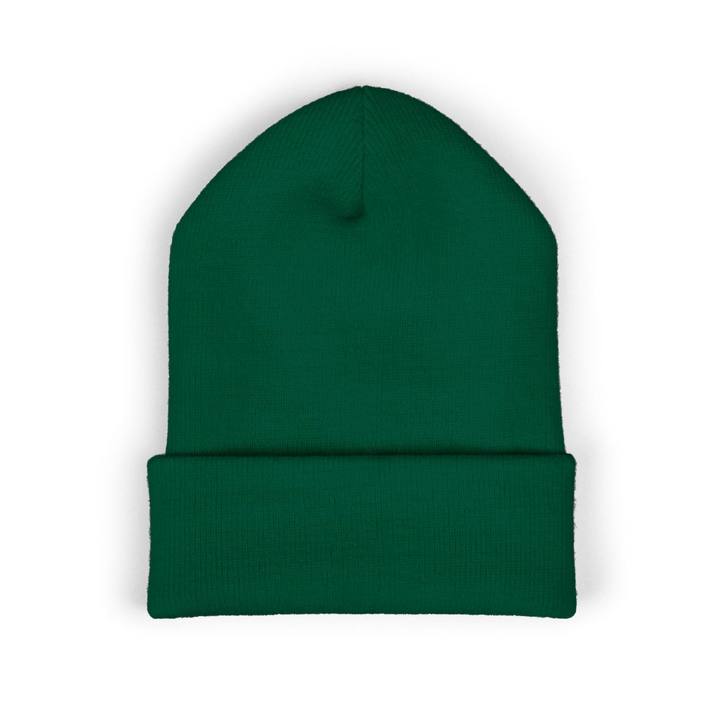 Embroidered Monogram Cuffed Beanie — Classic Knit Winter Hat
