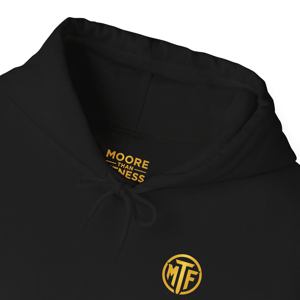 Signature Moore Than Fitness Logo Hoodie — "Become Moore" Sleeve Pullover