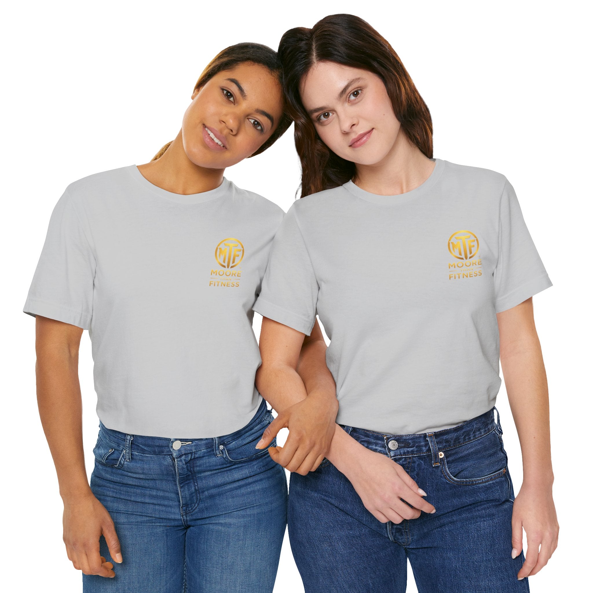 Moore Than Fitness Tee – Gold Logo Short Sleeve Shirt