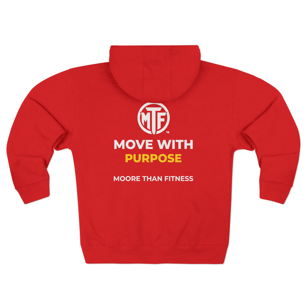 Move With Purpose Zip Hoodie — Moore Than Fitness Logo Fitness Hoodie
