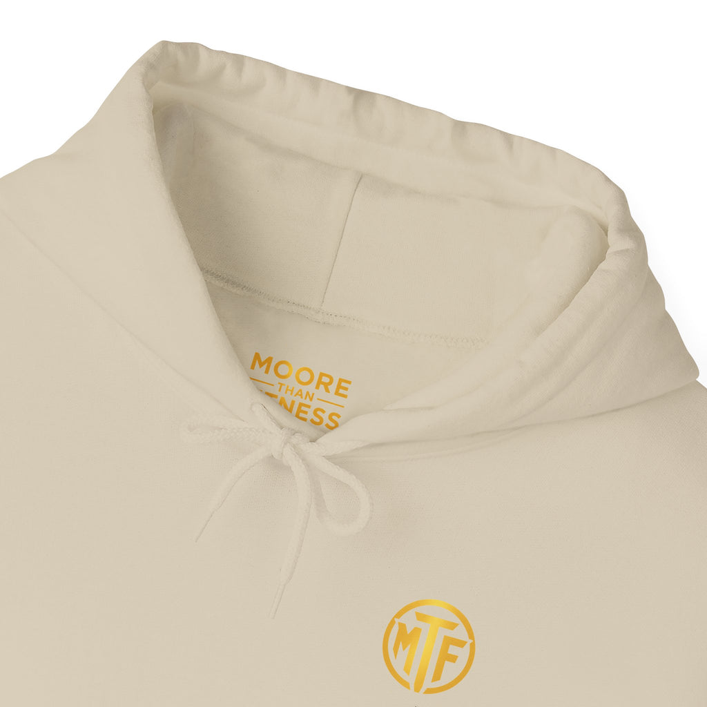 Signature Moore Than Fitness Logo Hoodie — "Become Moore" Sleeve Pullover