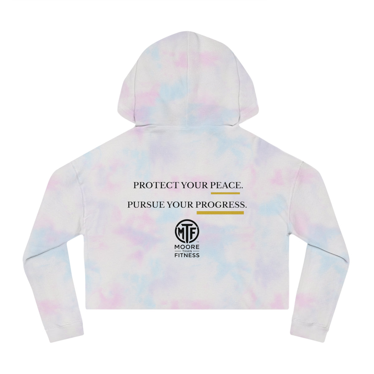 Moore Fitness Cropped Hoodie — "Protect Your Peace, Pursue Your Progress" Women's Athletic Hoodie