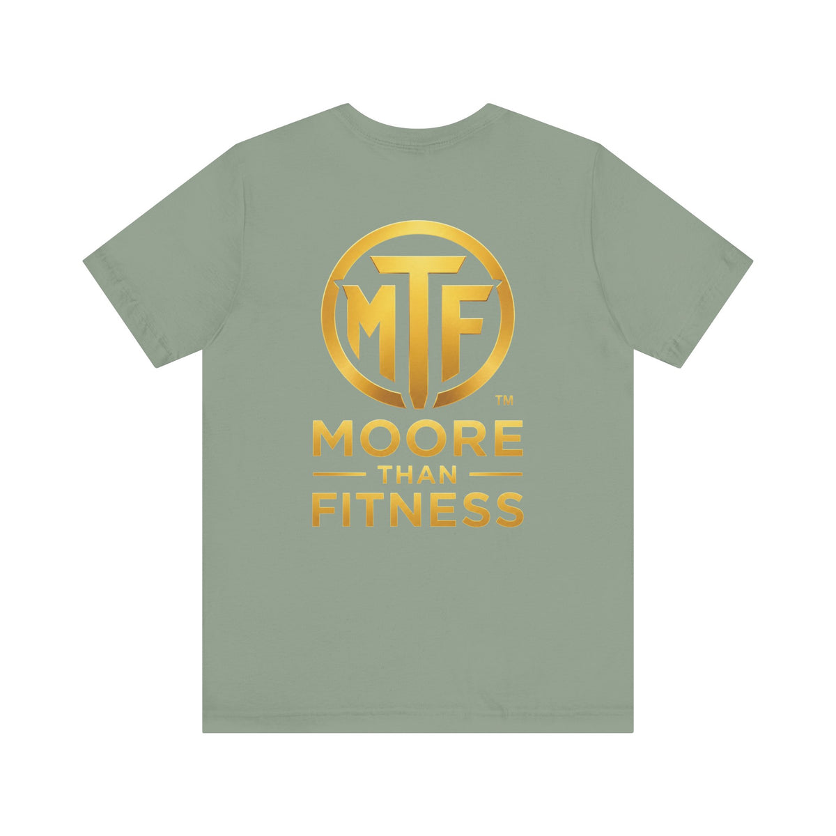 Moore Than Fitness Tee – Gold Logo Short Sleeve Shirt