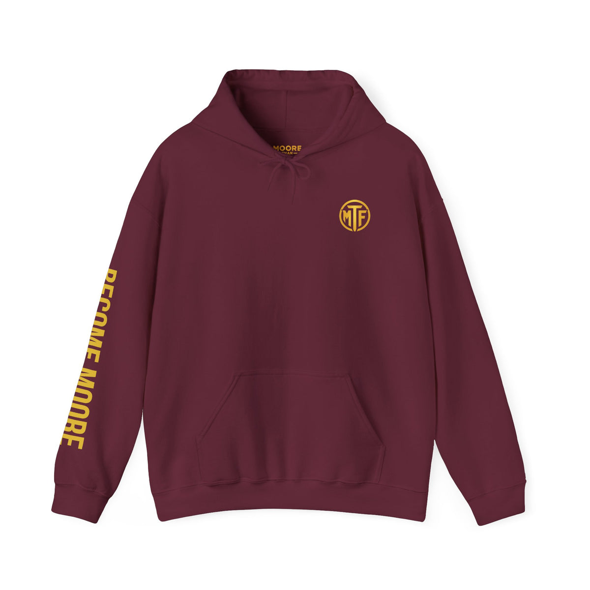 Signature Moore Than Fitness Logo Hoodie — "Become Moore" Sleeve Pullover