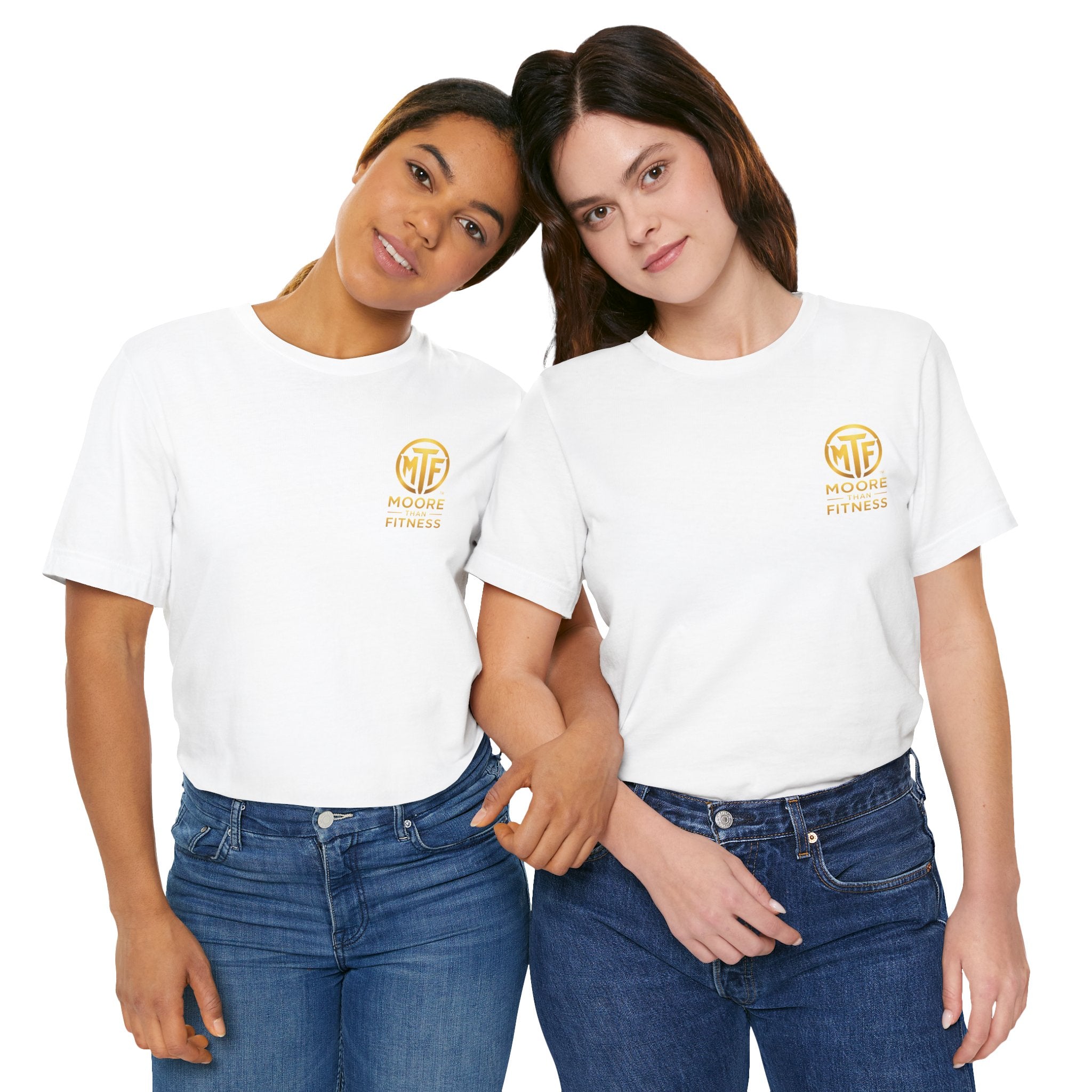 Moore Than Fitness Tee – Gold Logo Short Sleeve Shirt