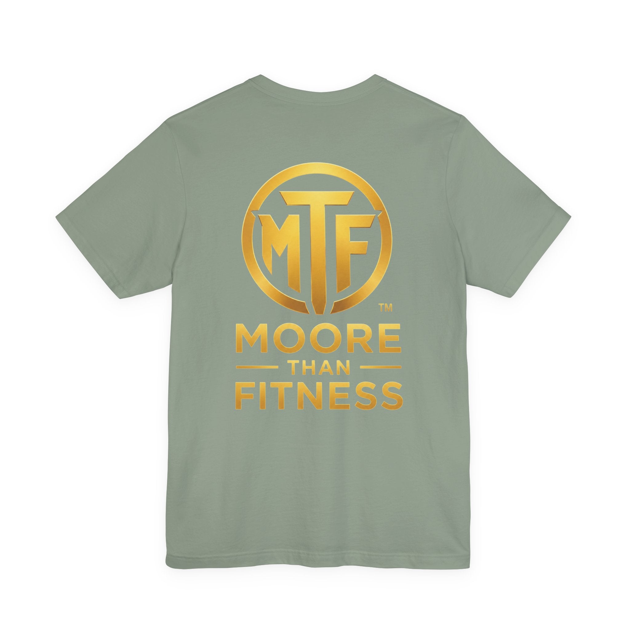 Moore Than Fitness Tee – Gold Logo Short Sleeve Shirt