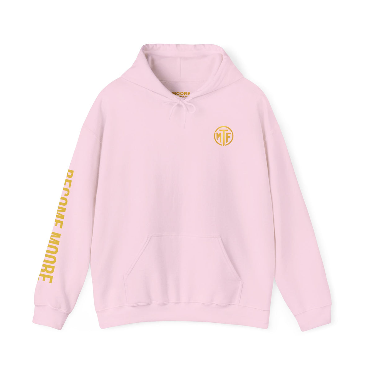 Signature Moore Than Fitness Logo Hoodie — "Become Moore" Sleeve Pullover