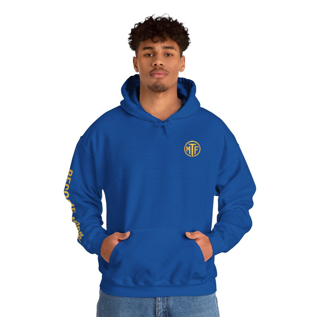 Signature Moore Than Fitness Logo Hoodie — "Become Moore" Sleeve Pullover