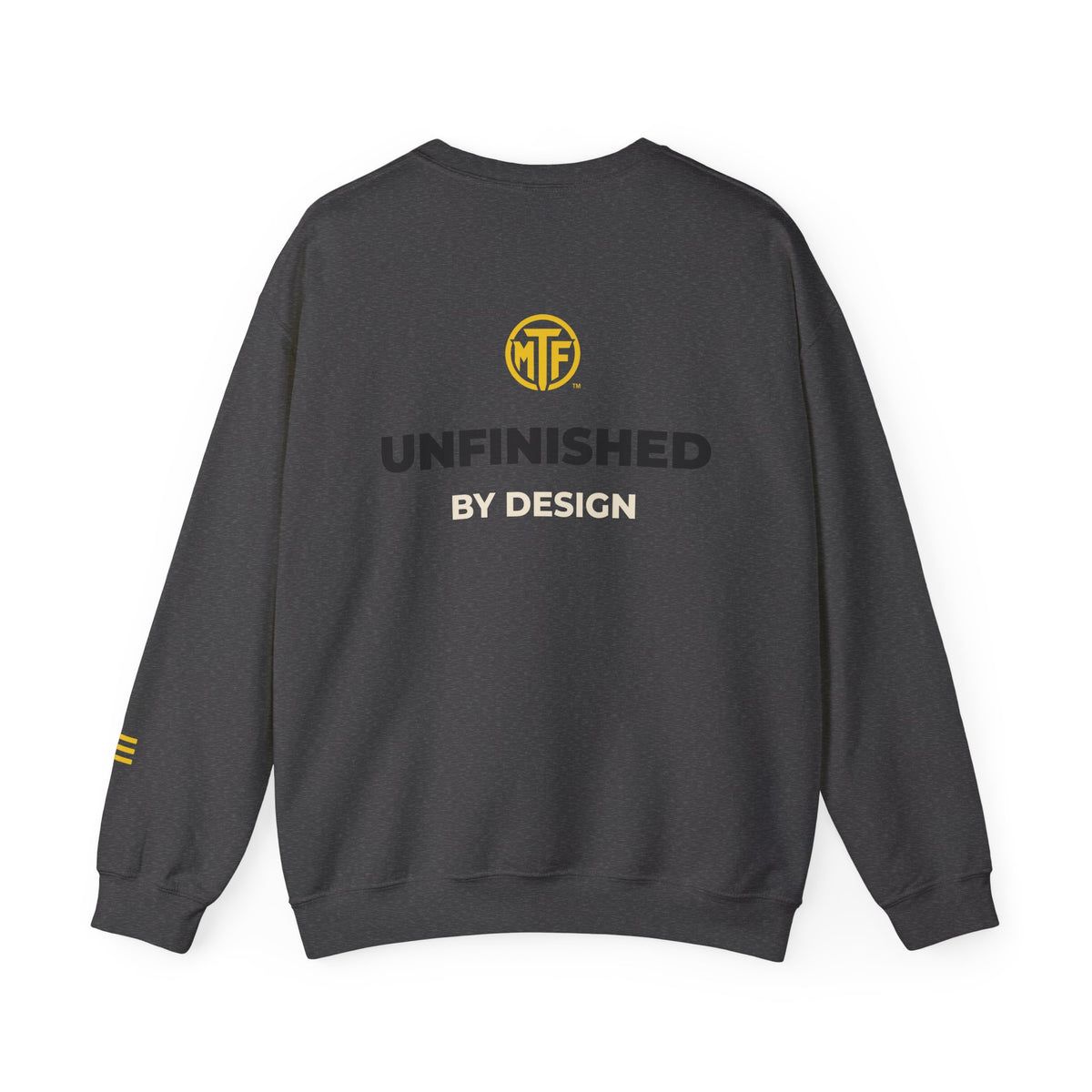 Crewneck Sweatshirt — "Unfinished by Design" Minimal Logo Pullover