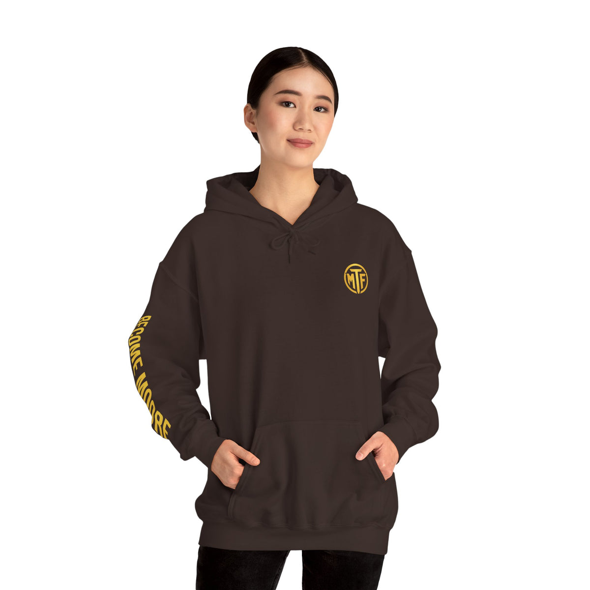 Signature Moore Than Fitness Logo Hoodie — "Become Moore" Sleeve Pullover