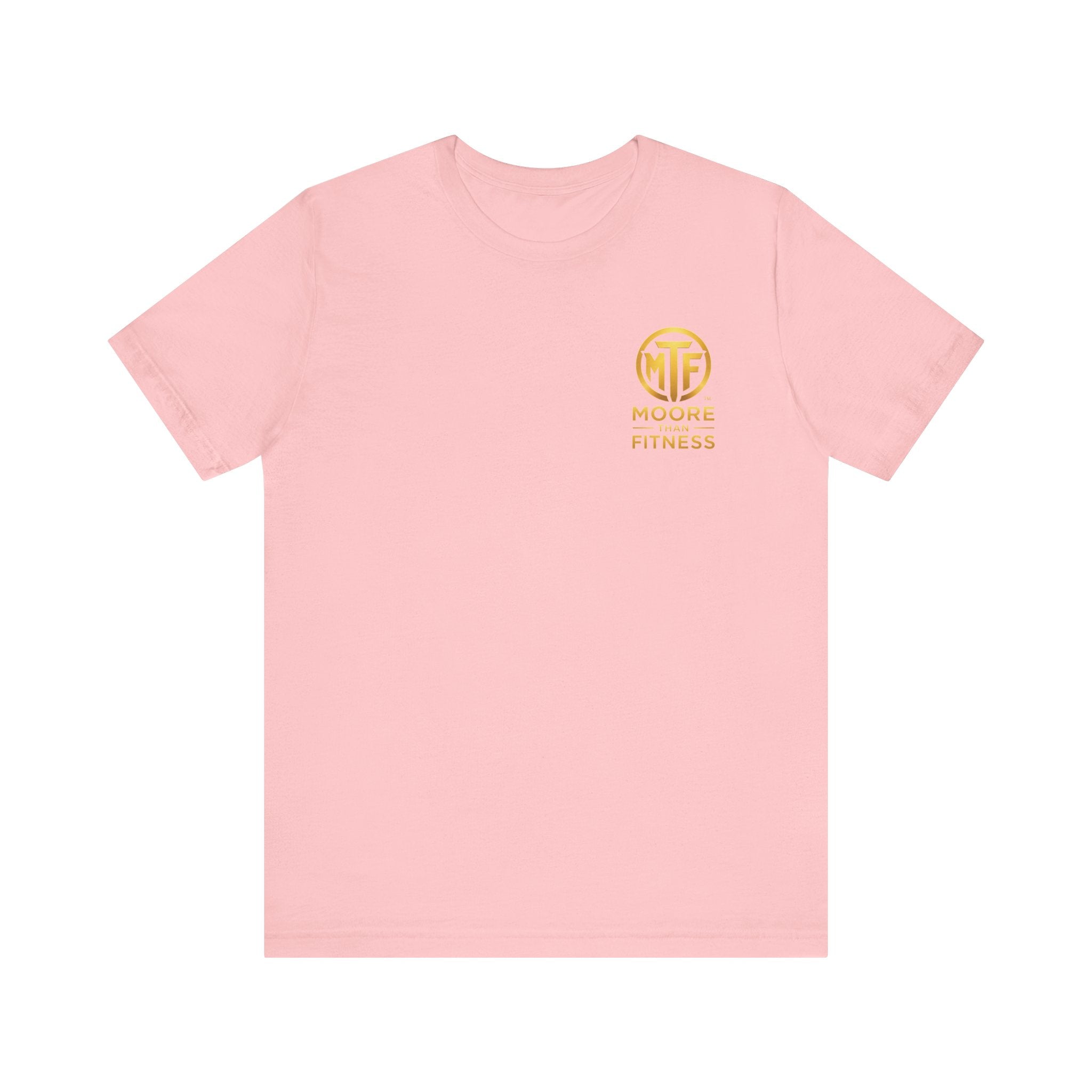 Moore Than Fitness Tee – Gold Logo Short Sleeve Shirt